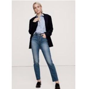 NWOT Banana Republic The Straight Leg Jeans High Rise Medium Wash Denim 32